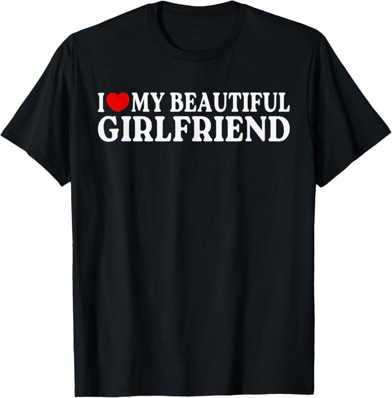 100% Cotton I Love Heart My Beautiful Girlfriend | MR & MRs His & Her T-Shirt Hoodie, Sweatshirt | PrintMintTees.com
