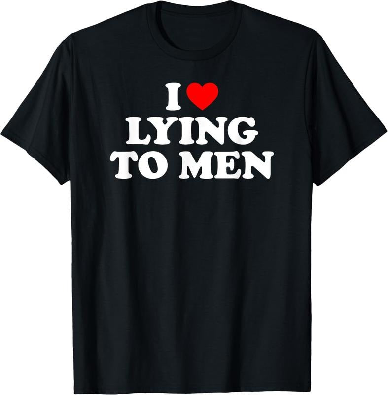 100% Cotton I Love Lying To Men, I Heart Lying To Men T-Shirt Hoodie Sweatshirt | PrintMintTees.com