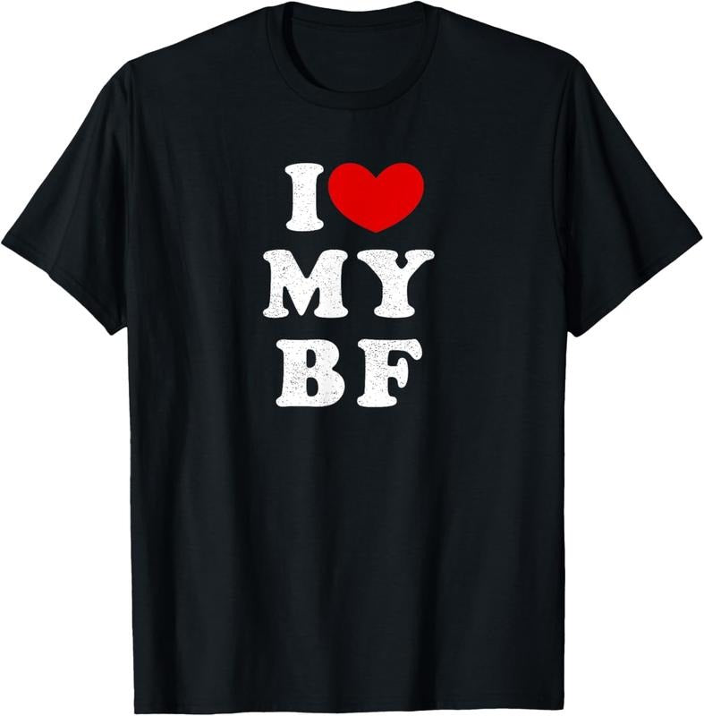 100% Cotton I Love My Boyfriend, I Heart My BF T-Shirt Hoodie Sweatshirt | PrintMintTees.com