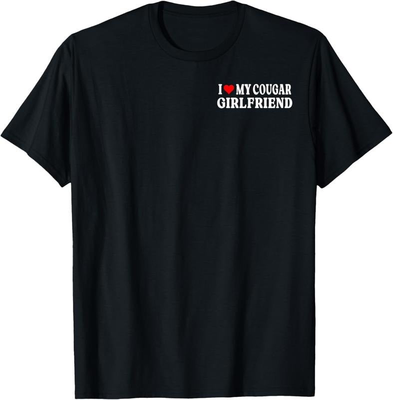 100% Cotton I Love My Cougar Girlfriend GF I Heart My Cougar Girlfriend T-Shirt Hoodie, Sweatshirt | PrintMintTees.com