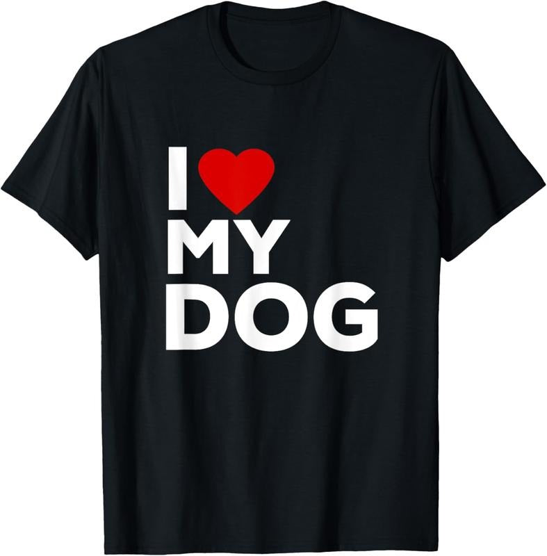 100% Cotton I Love My Dog Tshirt for Dog Lovers with Heart T-Shirt Hoodie, Sweatshirt | PrintMintTees.com