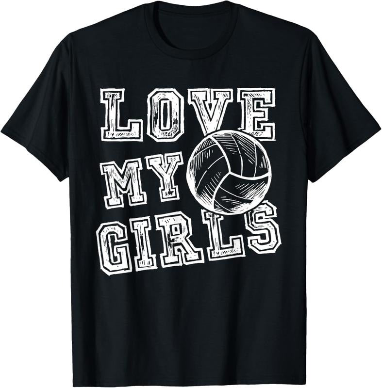 100% Cotton I Love My Girls Volleyball Shirt for Moms, Dad & Coaches T-Shirt Hoodie, Sweatshirt | PrintMintTees.com