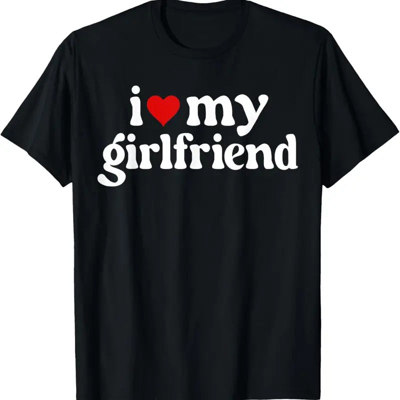 100% Cotton I Love My Hot Girlfriend Gifts Men Heart Girlfriend T-Shirt Hoodie, Sweatshirt | PrintMintTees.com