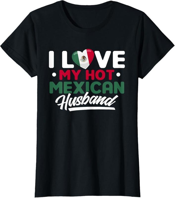 100% Cotton I Love My Hot Mexican Husband Proud Mexican Shirt Hoodie Sweatshirt