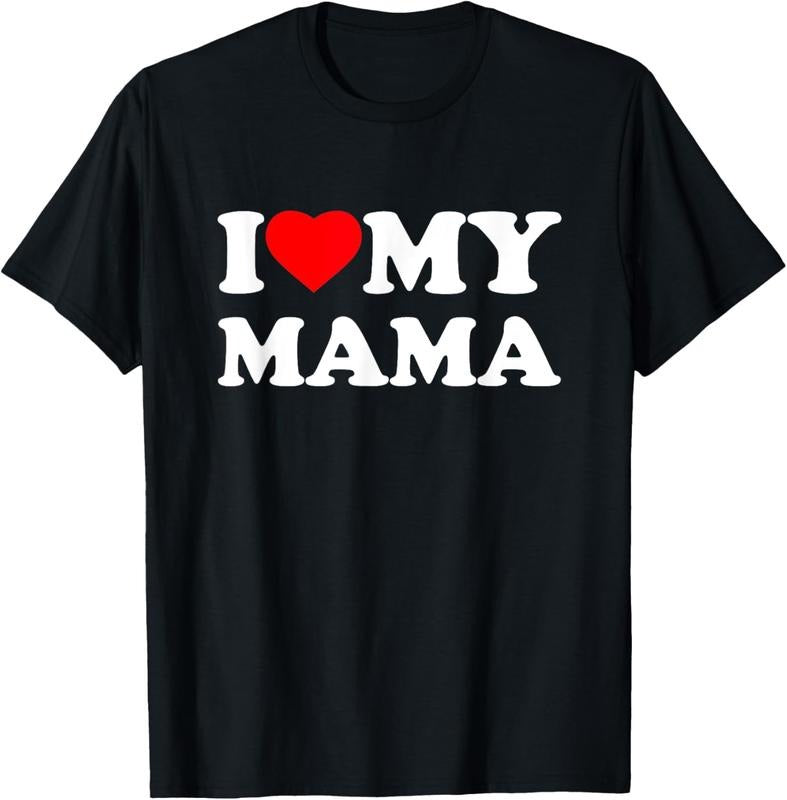 100% Cotton I Love My Mama Heart Family Mom T-Shirt Hoodie Sweatshirt | PrintMintTees.com