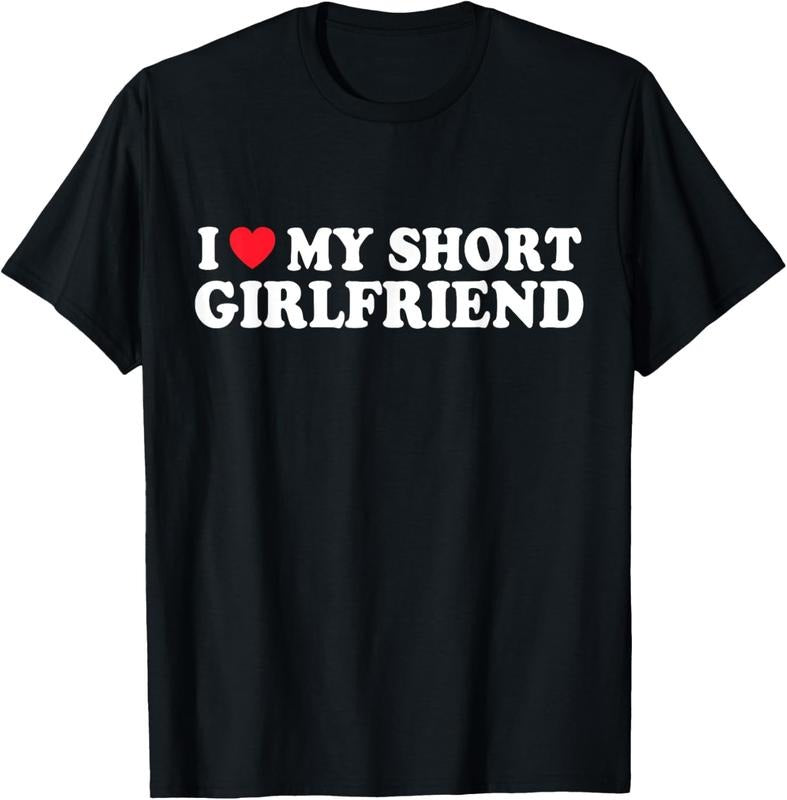 100% Cotton I Love My Short GF Girl Boy Couple Valentines Day Girlfriend T-Shirt Hoodie, Sweatshirt | PrintMintTees.com
