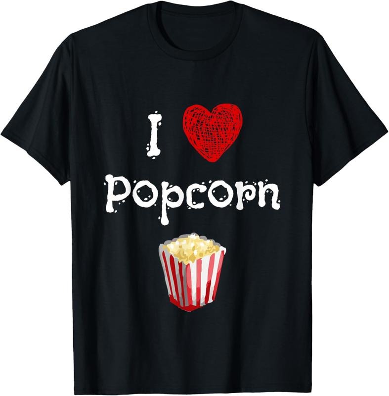 100% Cotton I Love Popcorn T-Shirt Gift For Movie Lovers Popcorn Fans T-Shirt Hoodie, Sweatshirt | PrintMintTees.com