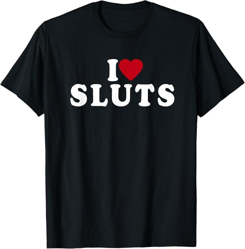 100% Cotton I Love Sluts Heart T-Shirt Hoodie, Sweatshirt | PrintMintTees.com
