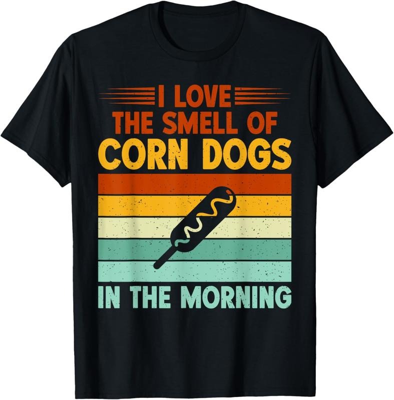 100% Cotton I love the Smell of Corn Dogs in the Morning Corn Dog T-Shirt Hoodie Sweatshirt | PrintMintTees.com