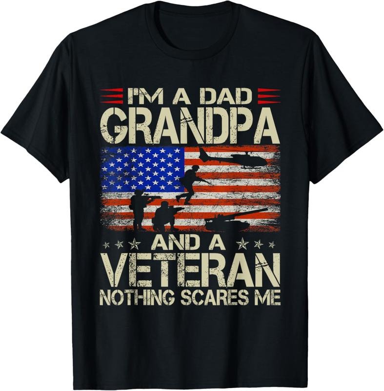 100% Cotton I'm A Dad Grandpa And Veteran Funny Retro Papa Grandpa Gifts T-Shirt Hoodie Sweatshirt | PrintMintTees.com