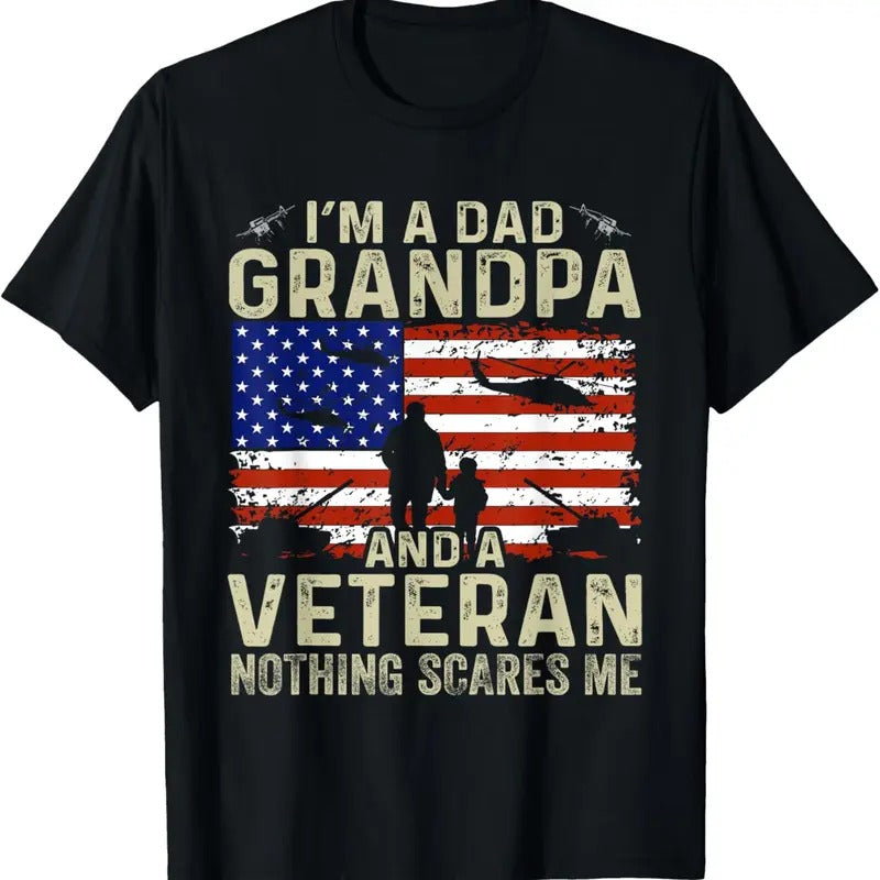100% Cotton I'm A Dad Grandpa And Veteran Shirt Fathers Day Veteran T-Shirt Hoodie, Sweatshirt | PrintMintTees.com
