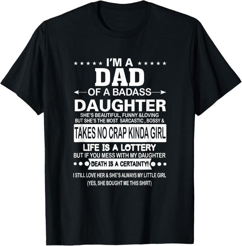 100% Cotton I'm A Dad Of A Badass Daughter She Bought Me This T-Shirt Hoodie, Sweatshirt | PrintMintTees.com