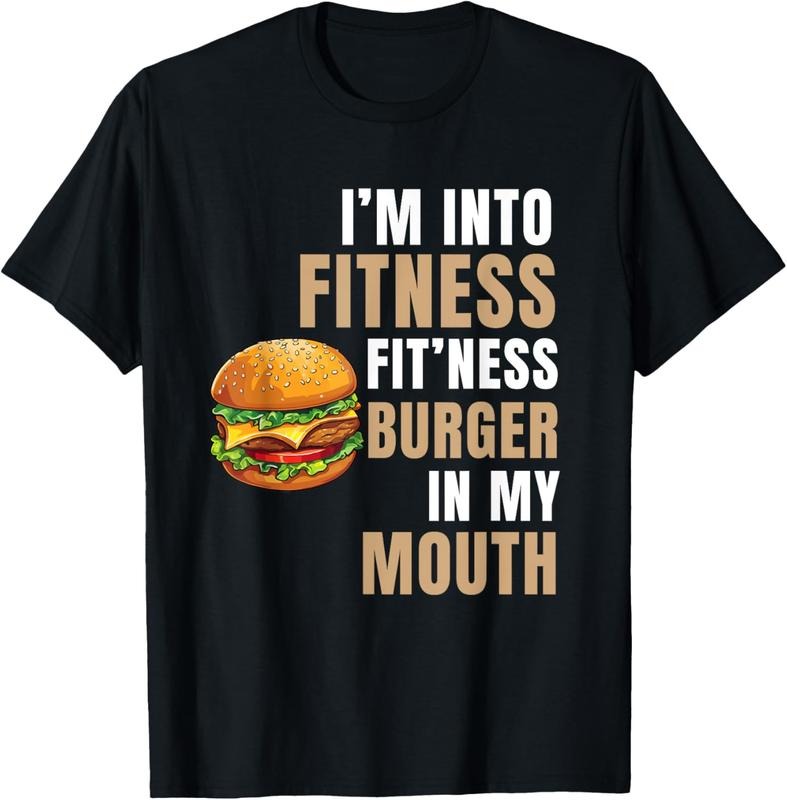 100% Cotton I'M Fitness Burger Mouth Funny Hamburger T-Shirts, Hoodie, Sweatshirt