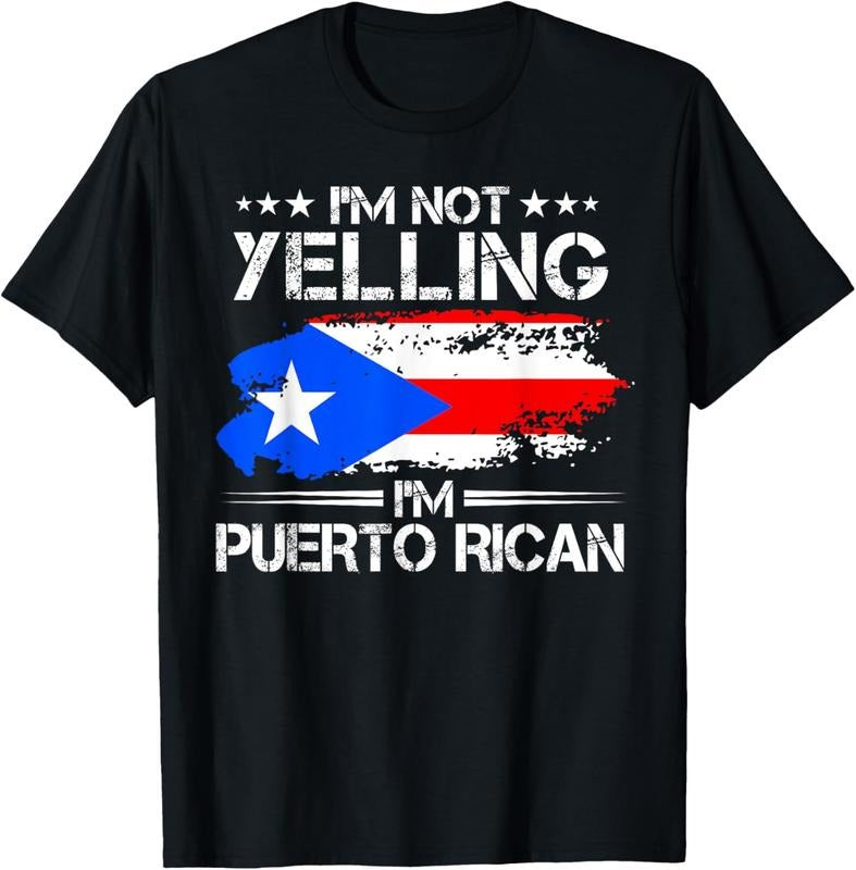 100% Cotton I'm Not Yelling I'm Puerto Rican Pride Puerto Rico T-Shirt Hoodie Sweatshirt | PrintMintTees.com