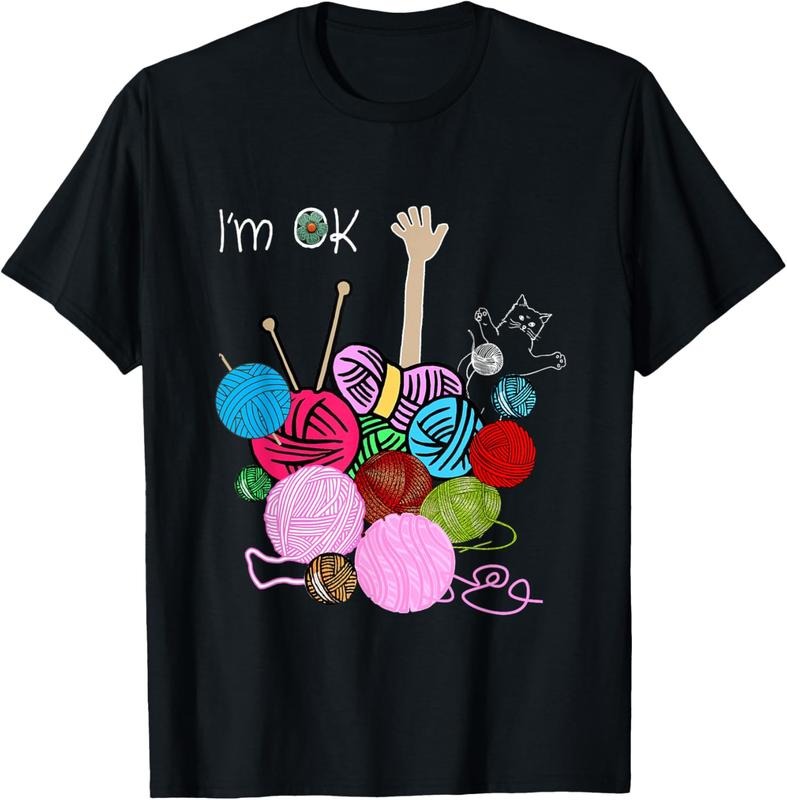 100% Cotton I'm Ok Crochet And Knitting Funny Crocheting T-Shirt Hoodie Sweatshirt | PrintMintTees.com