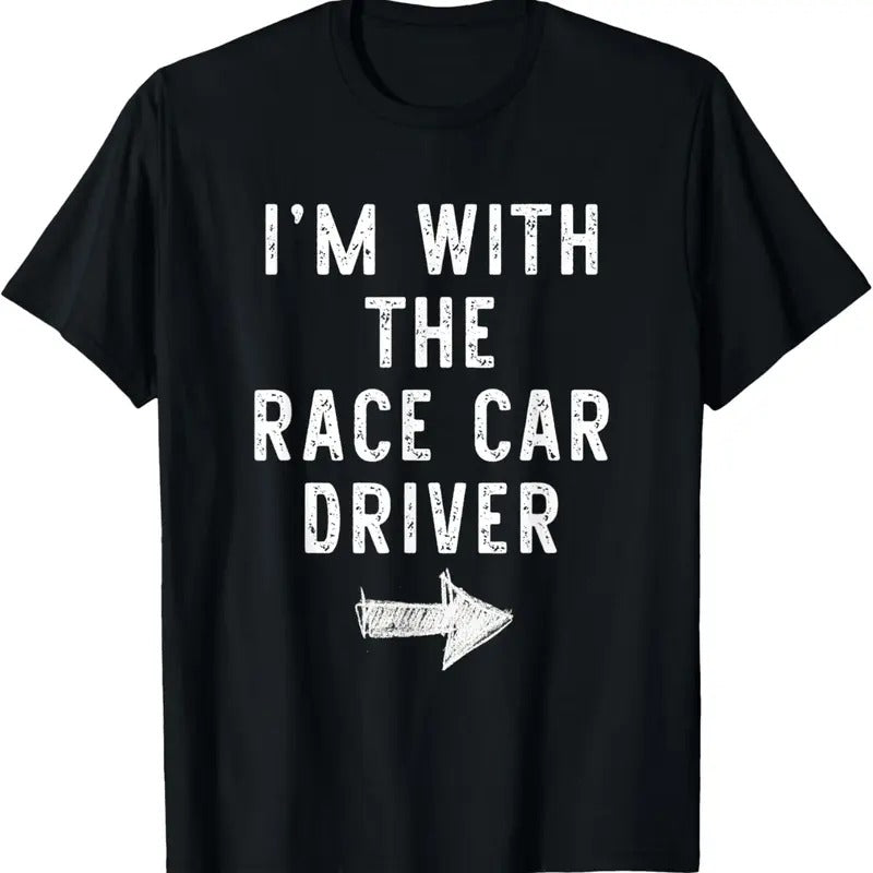 100% Cotton I'm With Race Car Driver Costume Halloween Couple RaceCar T-Shirt Hoodie Sweatshirt | PrintMintTees.com