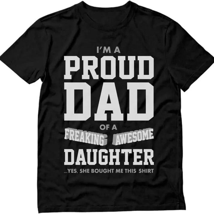 100% Cotton I'm a Proud Dad Shirt Funny Gifts for Dads Grandfather Fathers Day Awesome Grandpa Abuelo Papa Shirts for Men...