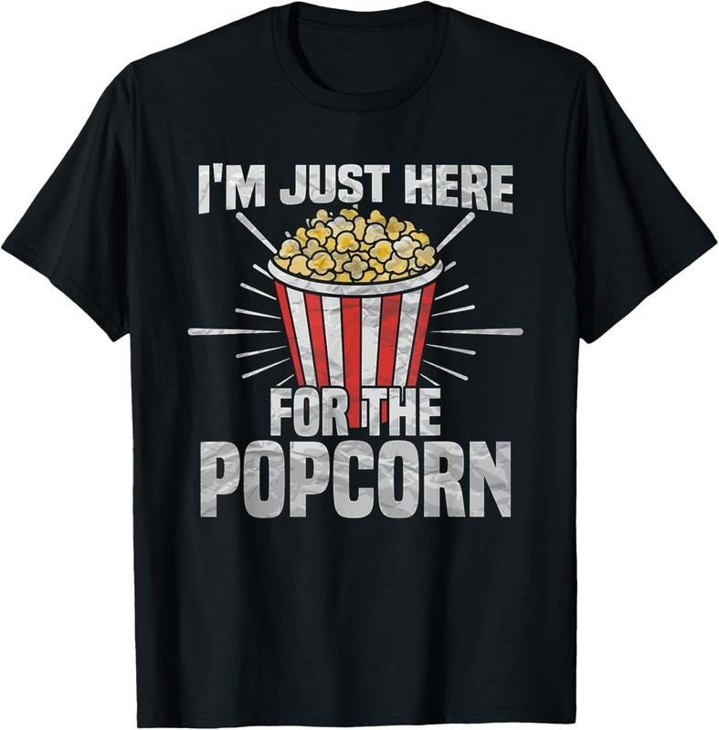 100% Cotton I'M Just Here Popcorn Popcorn Lover T-Shirts, Hoodie, Sweatshirt