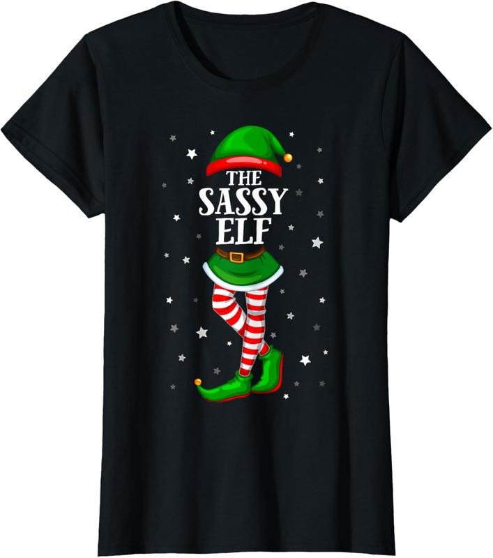 100% Cotton Im The Sassy Elf Matching Christmas for Teen Girls Women T-Shirt Hoodie, Sweatshirt | PrintMintTees.com