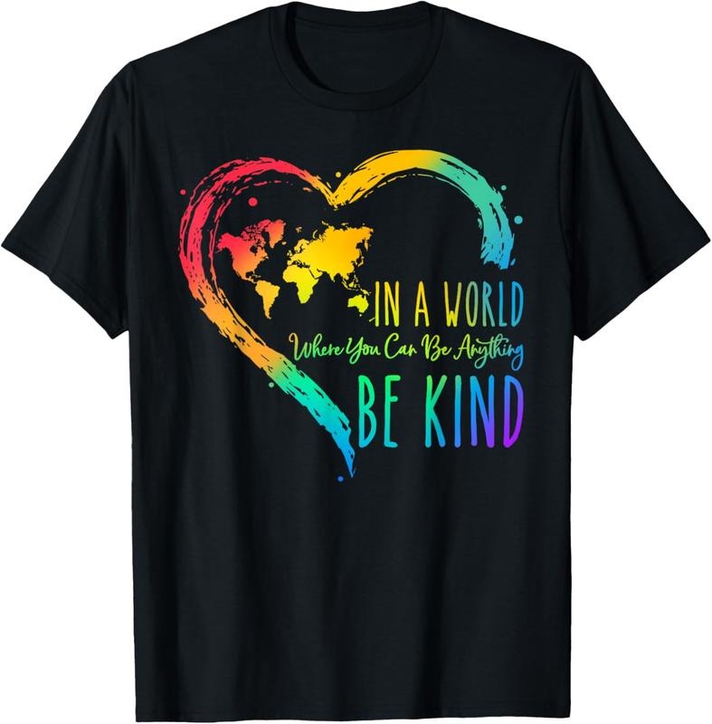 100% Cotton World Where You Can Be Anything Be Kind Unity Day Heart T-Shirts, Hoodie, Sweatshirt