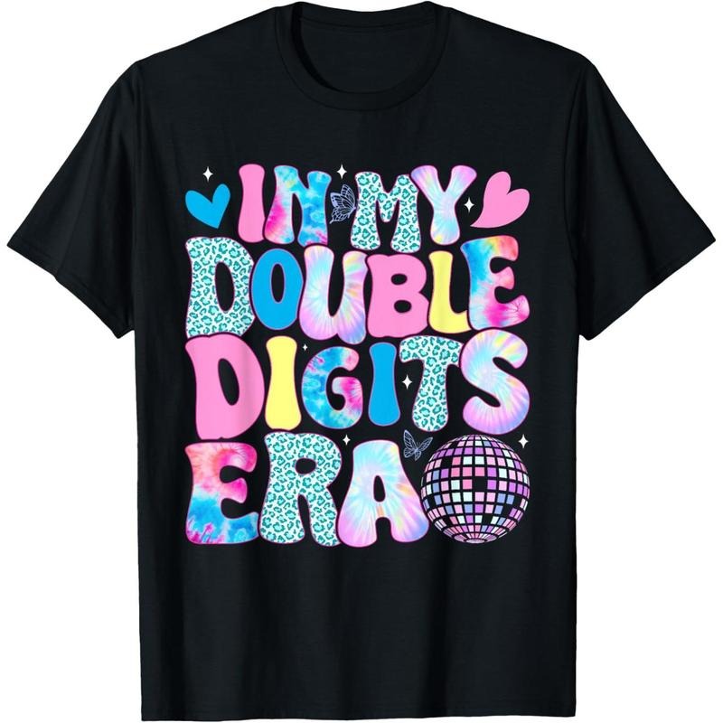 100% Cotton In My Double Digits Era Retro 10 Year Old 10th Birthday Girl T-Shirt Hoodie Sweatshirt | PrintMintTees.com