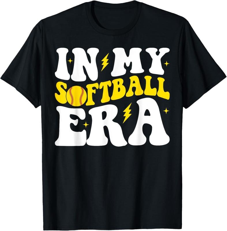 100% Cotton My Softball Era Groovy Softball Shirt Hoodie Sweatshirt