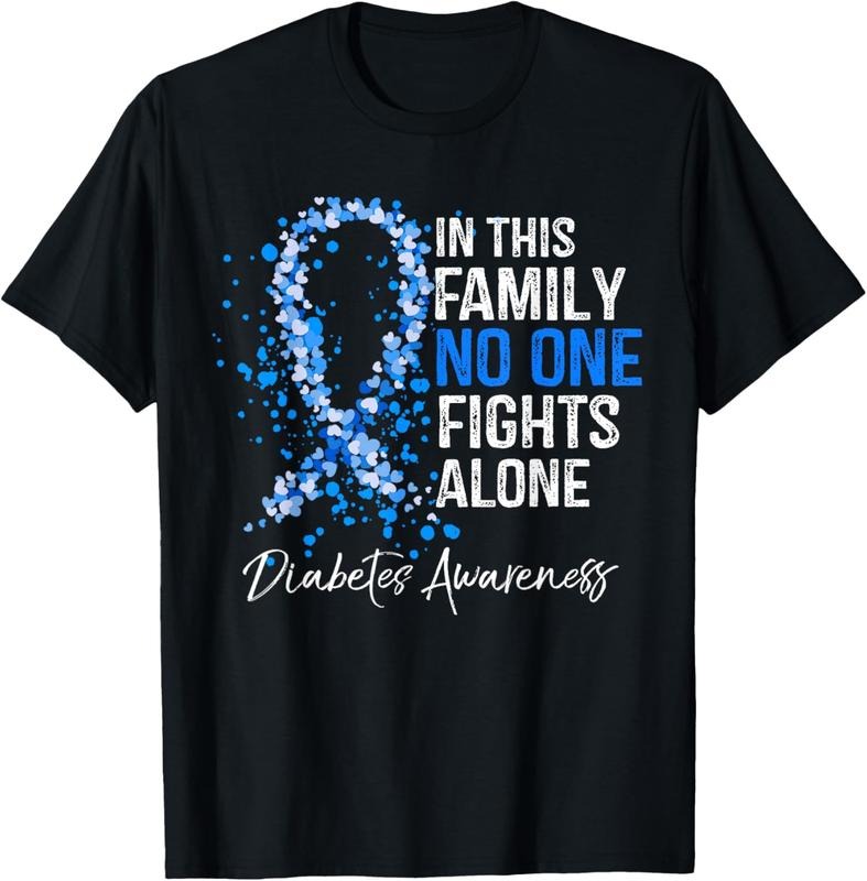 100% Cotton In This Family No One Fights Alone Shirt Diabetes Awareness T-Shirt Hoodie, Sweatshirt | PrintMintTees.com