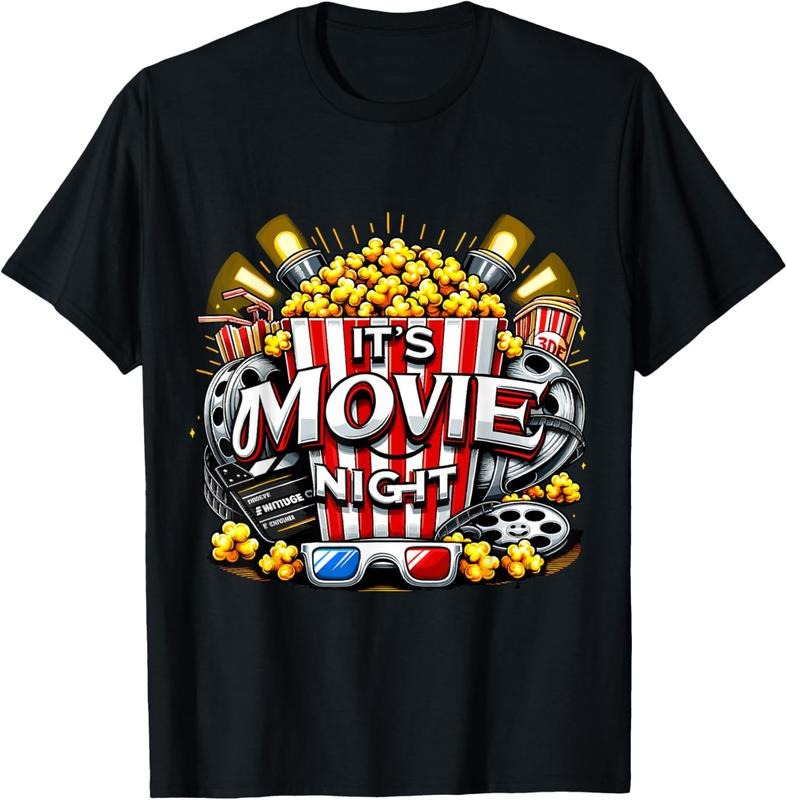 100% Cotton It's Movie Night Popcorn Cinema T-Shirt Hoodie, Sweatshirt | PrintMintTees.com