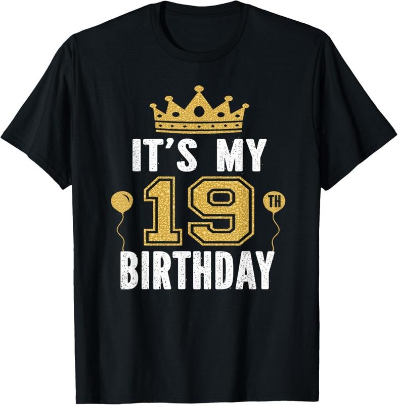 100% Cotton It's My 19th Birthday Gift For 19 Years Old Man And Woman T-Shirt Hoodie, Sweatshirt | PrintMintTees.com