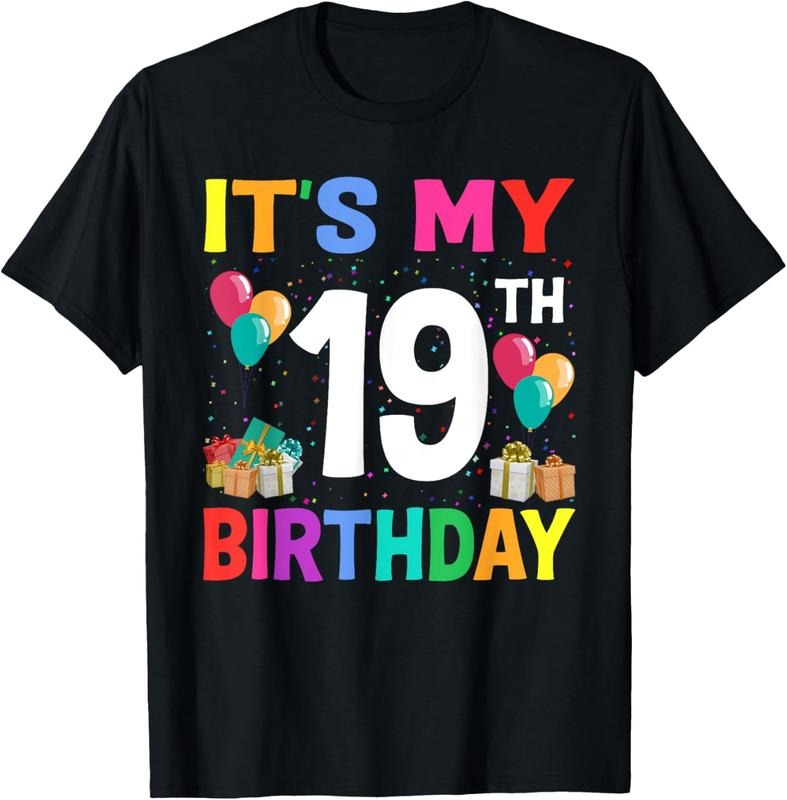 100% Cotton It's My 19th Birthday Party 19 Year Old Gifts Bday Apparel T-Shirt Hoodie, Sweatshirt | PrintMintTees.com