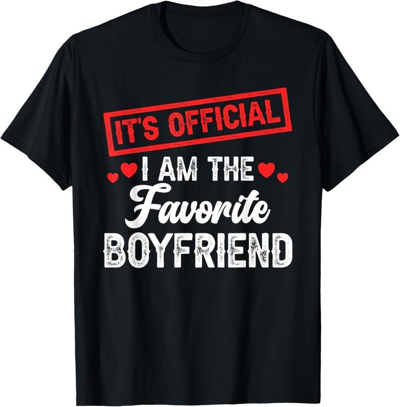 100% Cotton It's Official I'm The Favorite Boyfriend T-Shirt Hoodie, Sweatshirt | PrintMintTees.com
