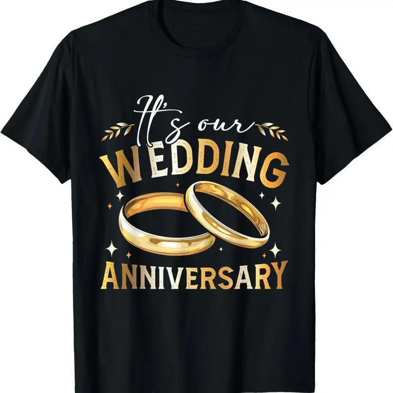 100% Cotton It's Our Wedding Anniversary Happy Wedding Just Married T-Shirt Hoodie, Sweatshirt | PrintMintTees.com