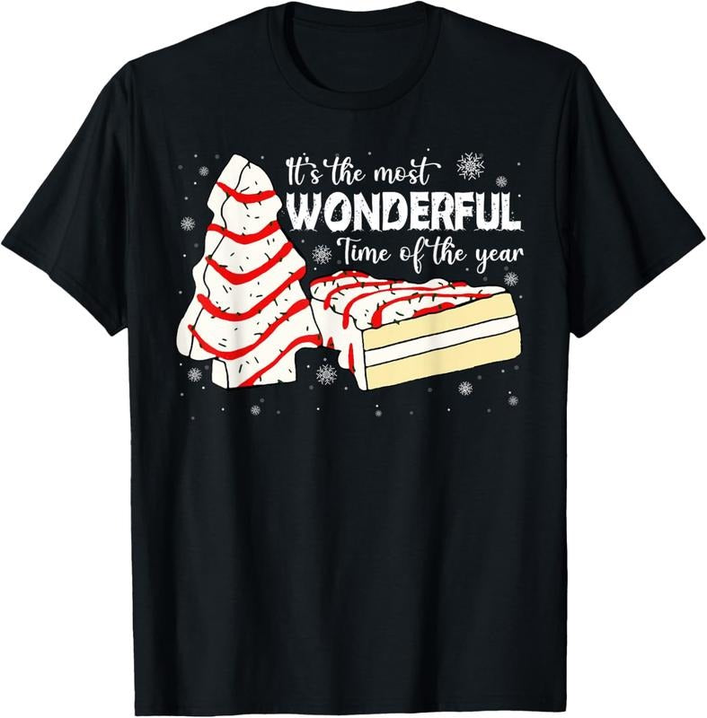 100% Cotton It's The Most Wonderful Time of The Year Tree Cakes Xmas T-Shirt Hoodie Sweatshirt | PrintMintTees.com