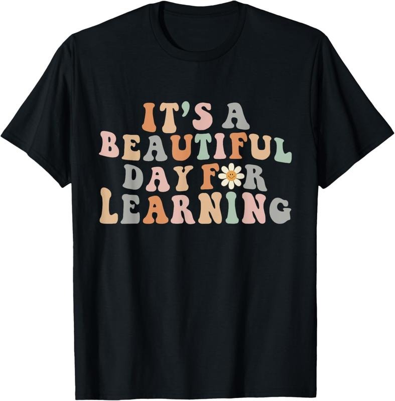 100% Cotton Its Beautiful Day For Learning Retro Teacher Students Women T-Shirt Hoodie Sweatshirt | PrintMintTees.com