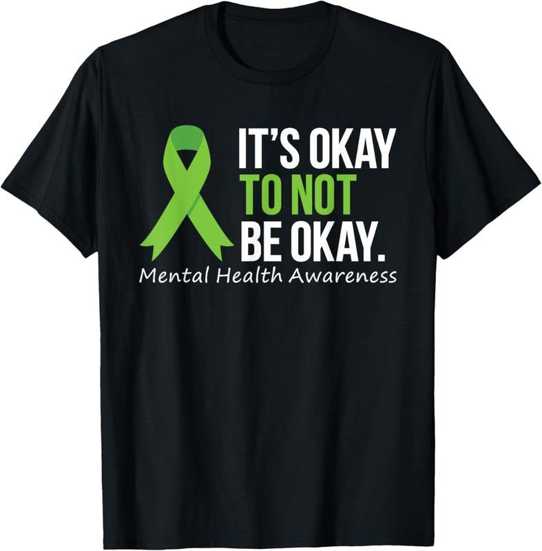 100% Cotton Its Okay To Not Be Okay Shirt Mental Health Awareness Ribbon T-Shirt Hoodie Sweatshirt | PrintMintTees.com
