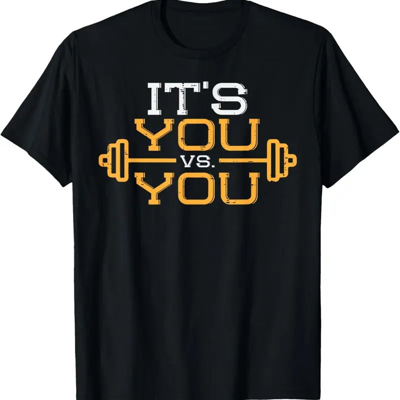 100% Cotton Its Vs You Workout Gym Workout Motivation Fitness Men Women T-Shirt Hoodie, Sweatshirt | PrintMintTees.com