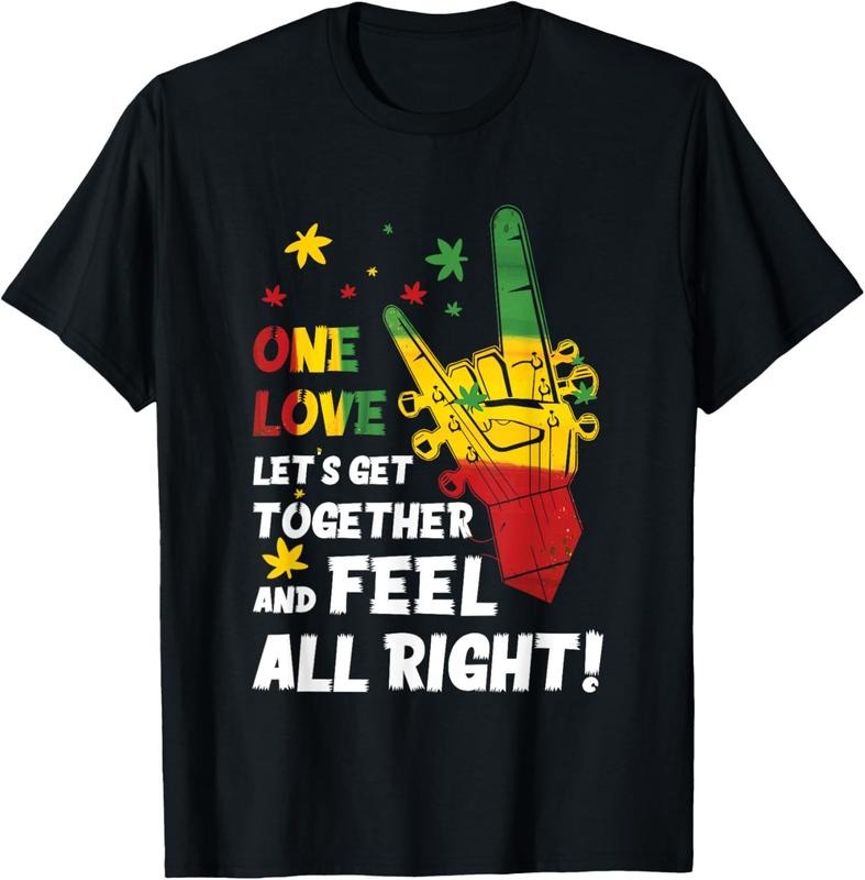 100% Cotton Jamaica 1 Love Reggae Caribbean Together & Feel Alright T-Shirts, Hoodie, Sweatshirt