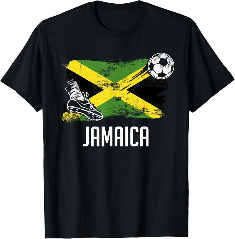 100% Cotton Jamaica Flag Jersey Jamaican Soccer Team Jamaican T-Shirt Hoodie Sweatshirt | PrintMintTees.com