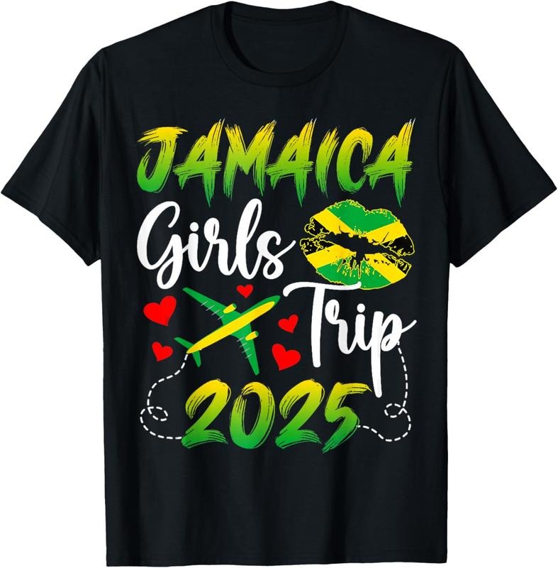 100% Cotton Jamaica Girls Trip 2025 Vacation Jamaica Travel Girls T-Shirt Hoodie Sweatshirt | PrintMintTees.com