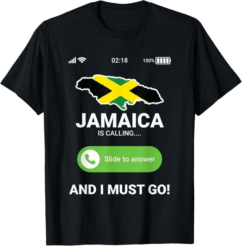100% Cotton Jamaica Is Calling And I Must Go Bound Jamaican Flag Travel T-Shirt Hoodie Sweatshirt | PrintMintTees.com