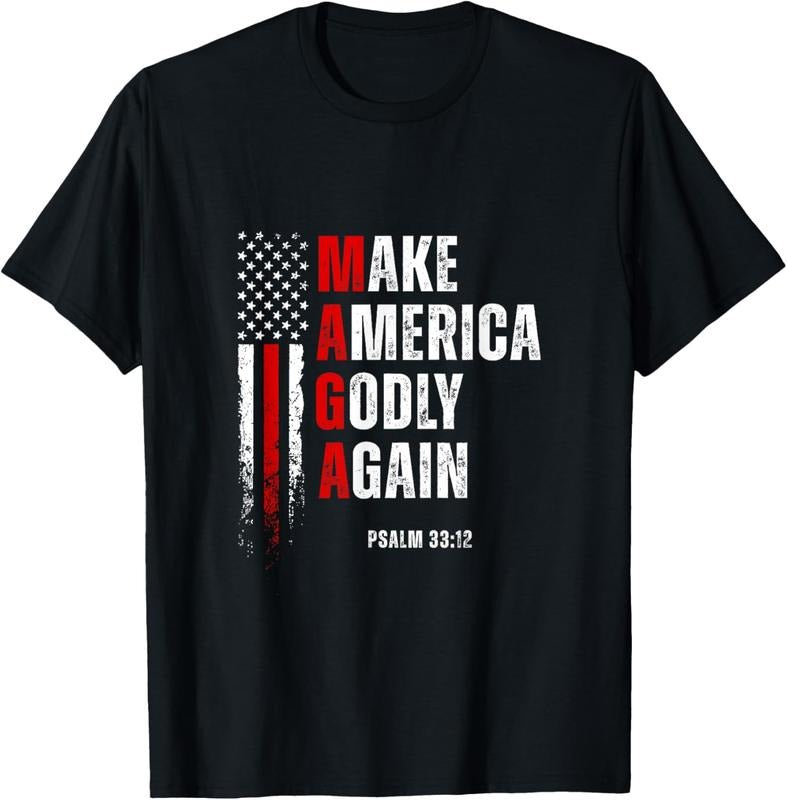 100% Cotton Jesus Make America Godly Again American Patriot Christian T-Shirt Hoodie, Sweatshirt | PrintMintTees.com