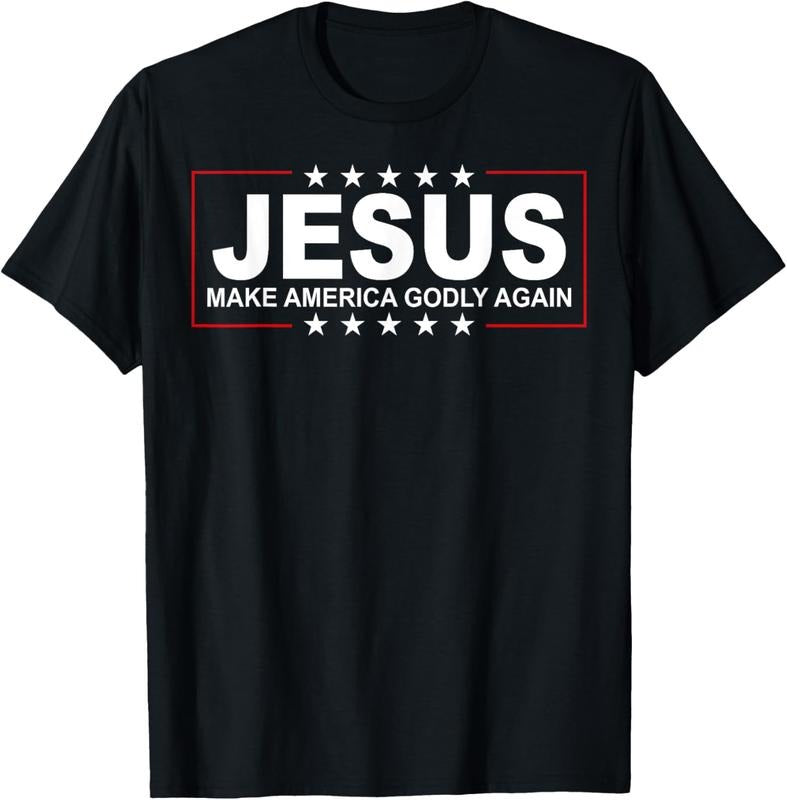 100% Cotton Jesus Make America Godly Again Shirt Hoodie Sweatshirt