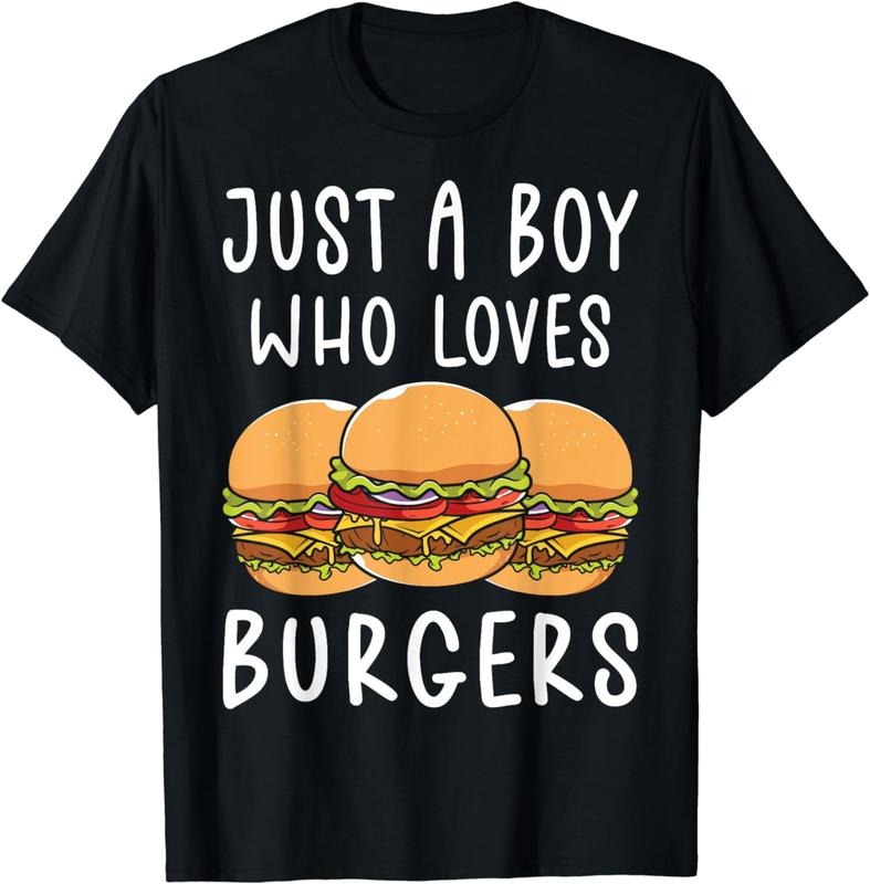 [100% Cotton]Just A Boy Who Loves Burgers I Cheeseburger I Burger T-Shirt Hoodie Sweatshirt | PrintMintTees.com