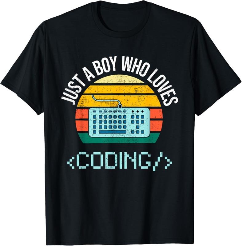 100% Cotton Just A Boy Who Loves Coding Computer Funny T-Shirt Hoodie, Sweatshirt | PrintMintTees.com
