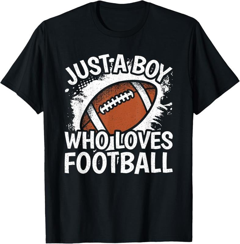 100% Cotton Just A Boy Who Loves Football American Football Boys  T-Shirt Hoodie, Sweatshirt | PrintMintTees.com