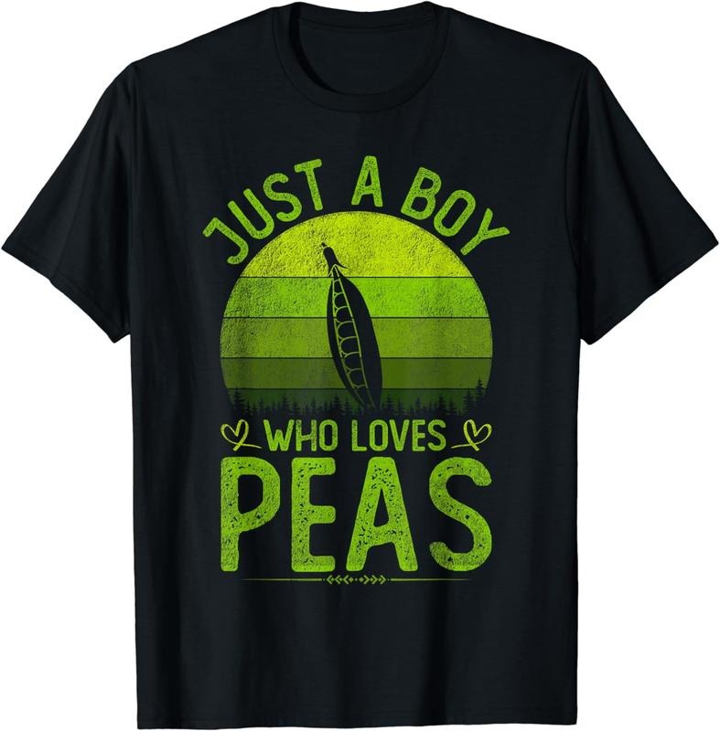 [100% Cotton]Just A Boy Who Loves Peas, Vintage Peas Boys kids Men's T-Shirt Hoodie Sweatshirt | PrintMintTees.com