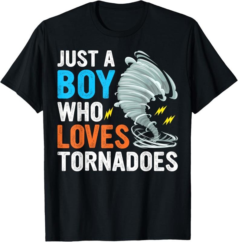 100% Cotton Just A Boy Who Loves Tornadoes Boys Storm Weather Chaser T-Shirt Hoodie Sweatshirt | PrintMintTees.com
