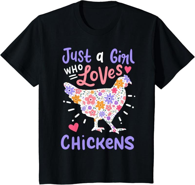 100% Cotton Just A Girl Who Loves Chickens Chicken Hen Love Cute T-Shirt Hoodie Sweatshirt | PrintMintTees.com