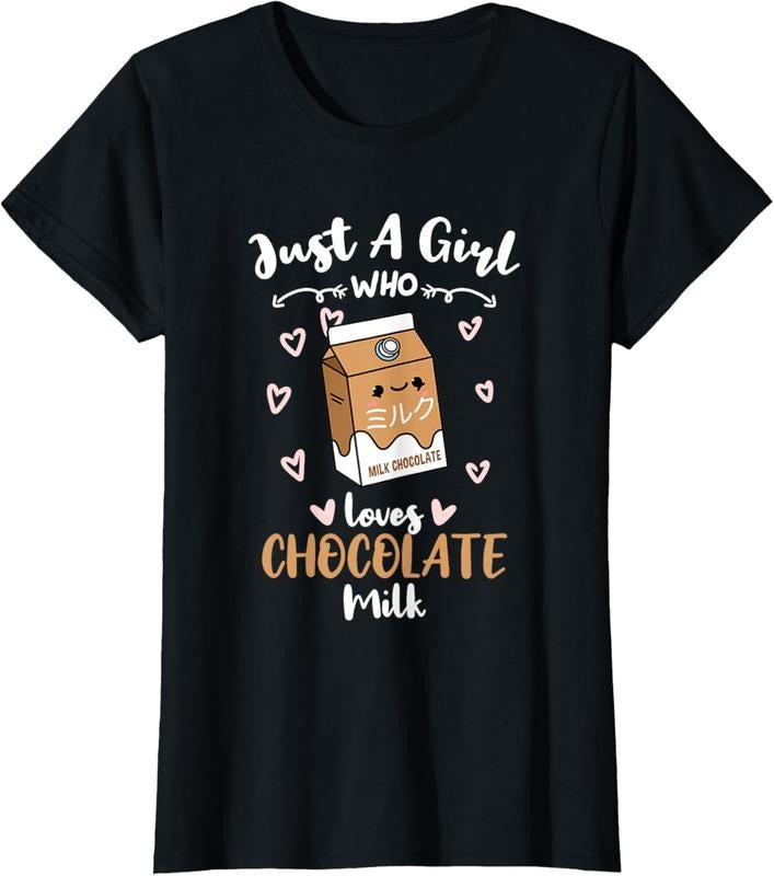 100% Cotton Just A Girl Who Loves Chocolate Milk T-Shirt Hoodie Sweatshirt | PrintMintTees.com