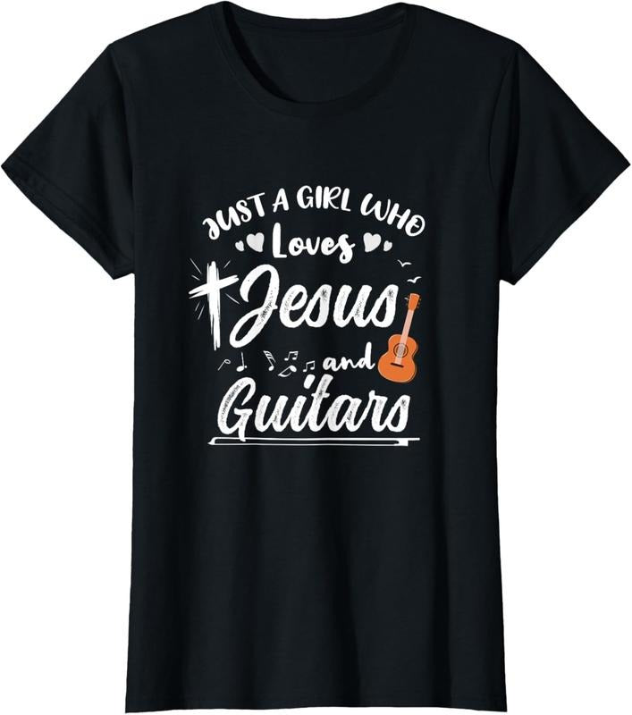 100% Cotton Just Girl Who Loves Jesus Guitars T-Shirts, Hoodie, Sweatshirt